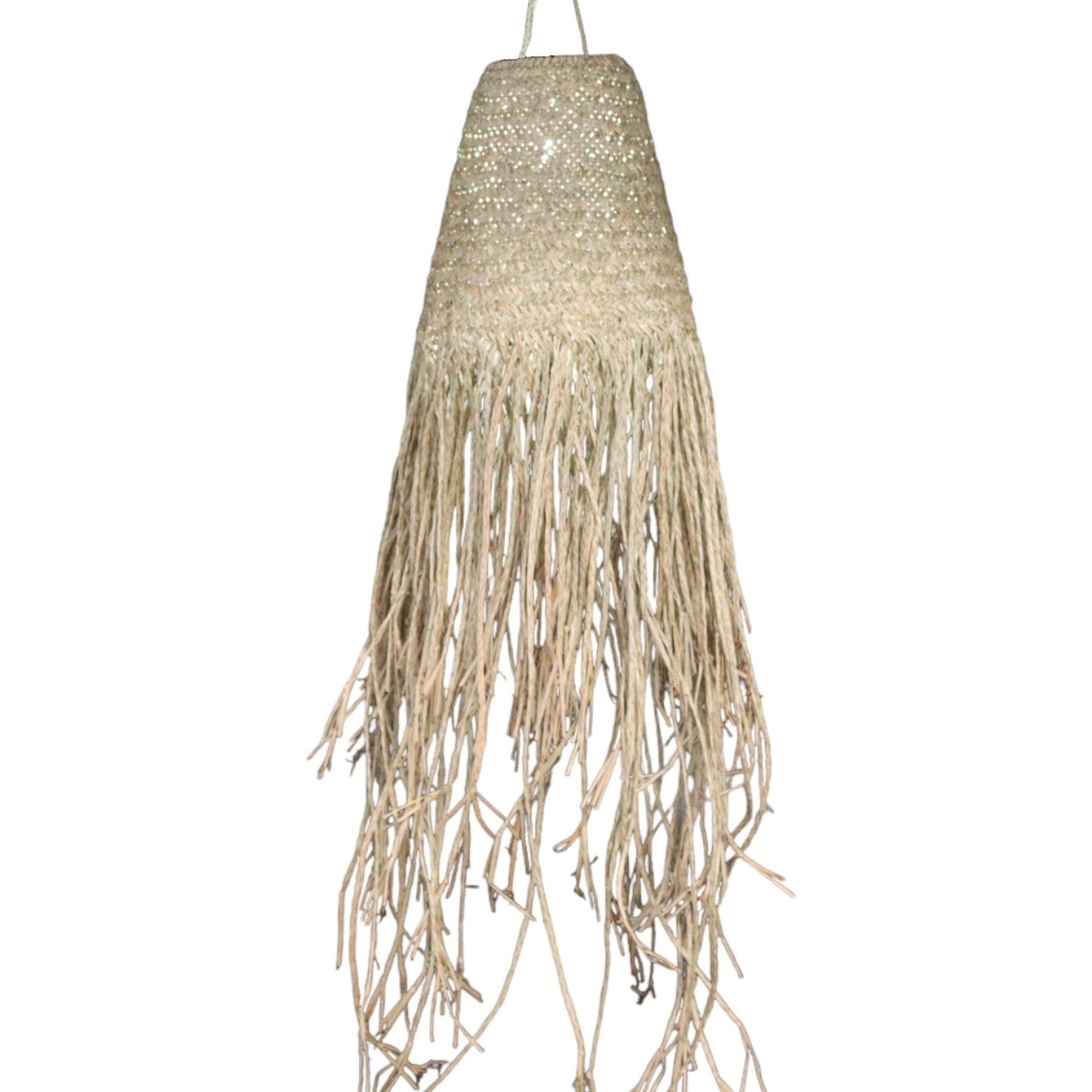 Abat-jour suspendu tressé naturel Doum - 20 x 15 cm