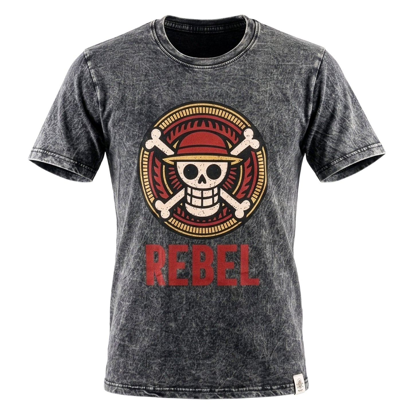 Nomad Sari Camiseta de algodón lavado a piedra - Rebel - Carbón - Grande