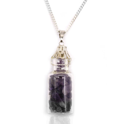 Collar de Piedras Preciosas Embotelladas - Amatista