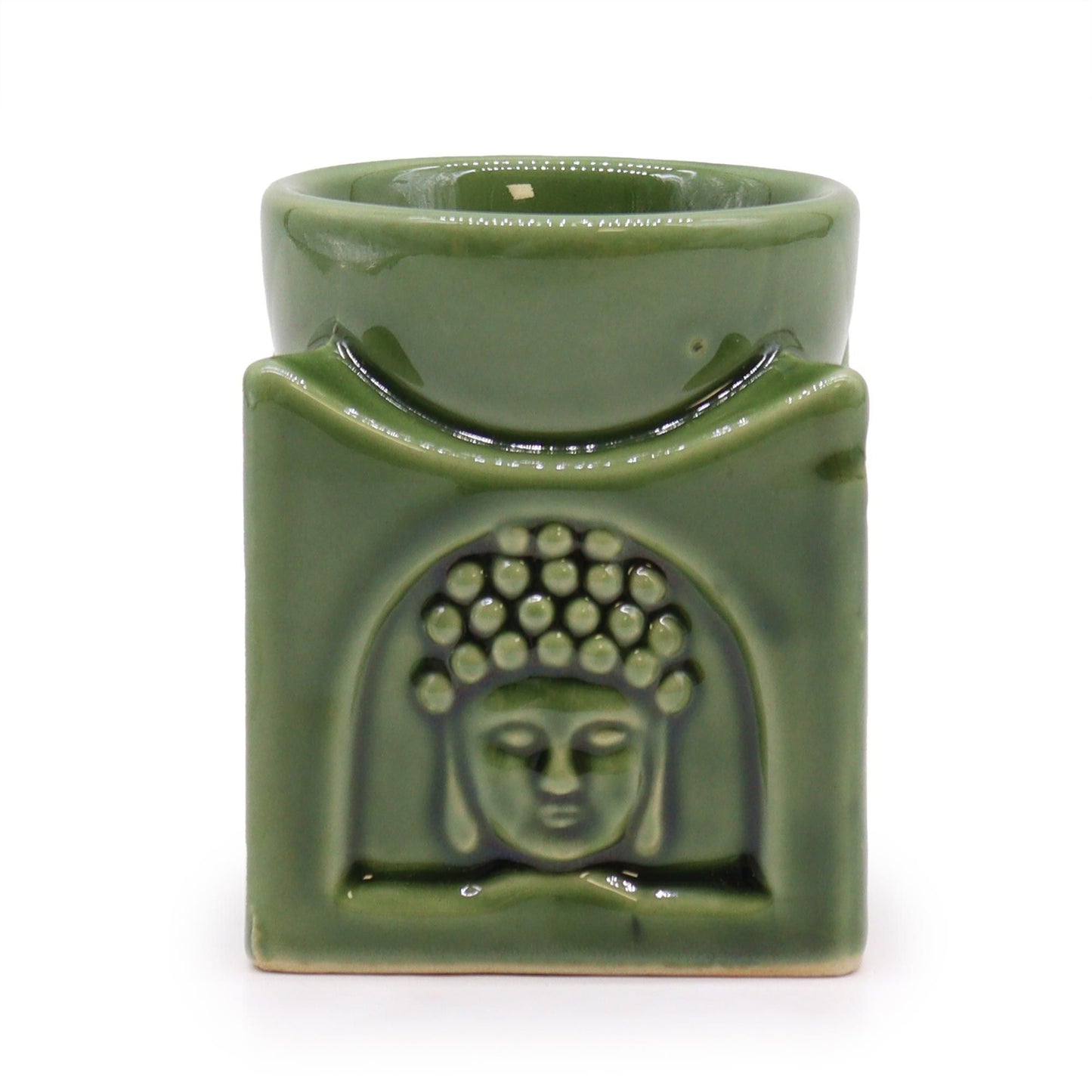 Quadratischer Buddha-Brenner - Dunkle Jade