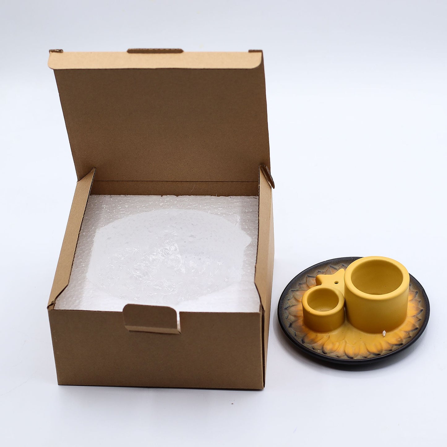 Palo Santo Stick und Räucherstäbchenhalter - Mandala - Sand und Grau