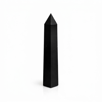 Punta obelisco de seis caras de gema aprox. 17 cm - Turmalina negra