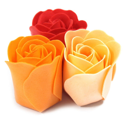 Set de 9 flores de Jabón - rosas melocotón