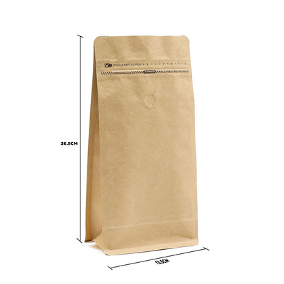 10 x Bolsa de Café Mediana con Ventana - 13.5x26.5cm (500gm)