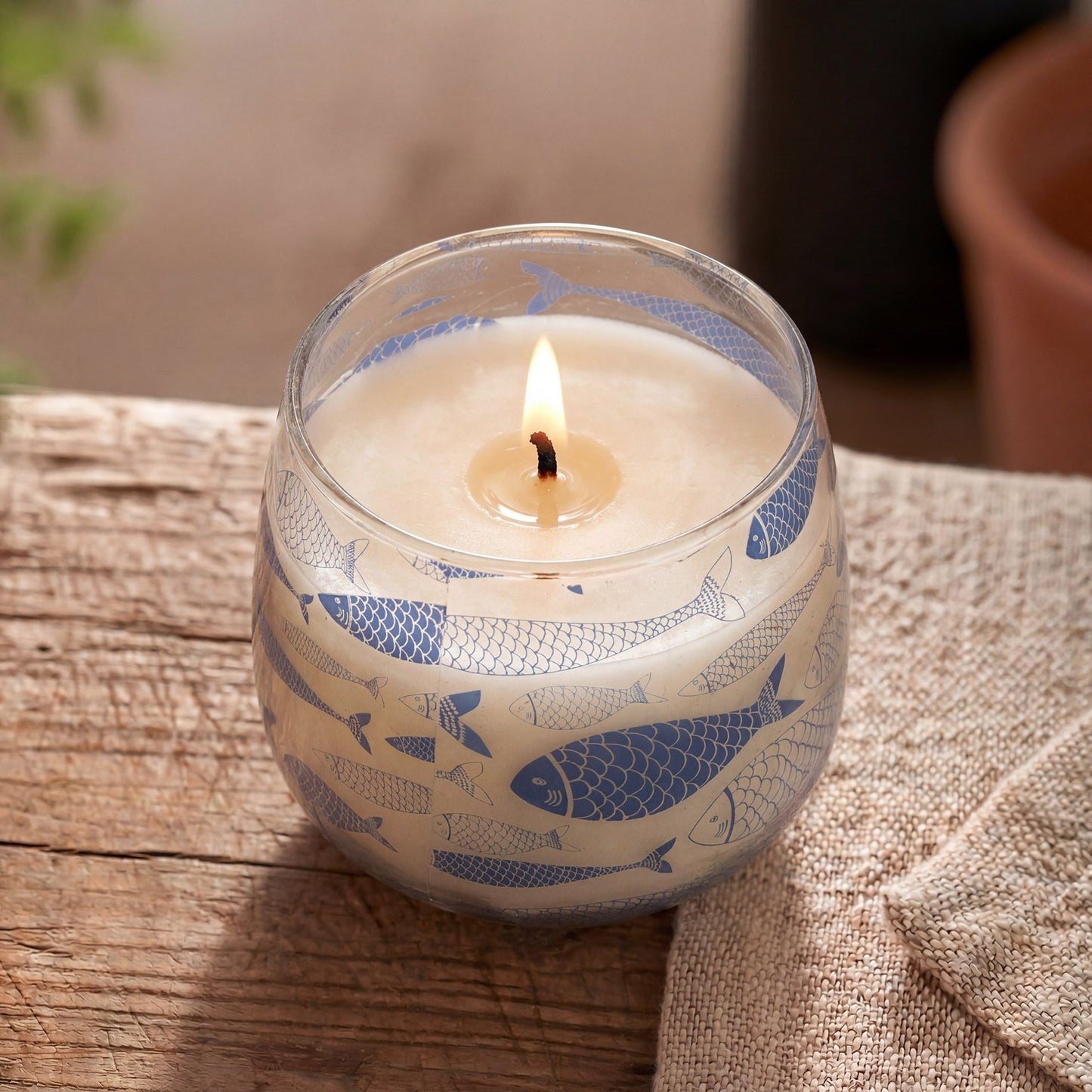 Velas en frasco de vidrio mediano - Seabreeze