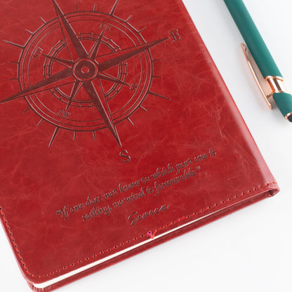 Cuaderno de intenciones A5 - Pantalla LCD borrable - Efecto cuero rojo - 80 hojas