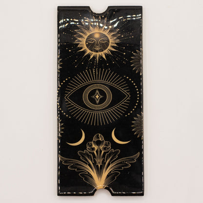 Tarotbox mit vier Fächern und Kartenständer