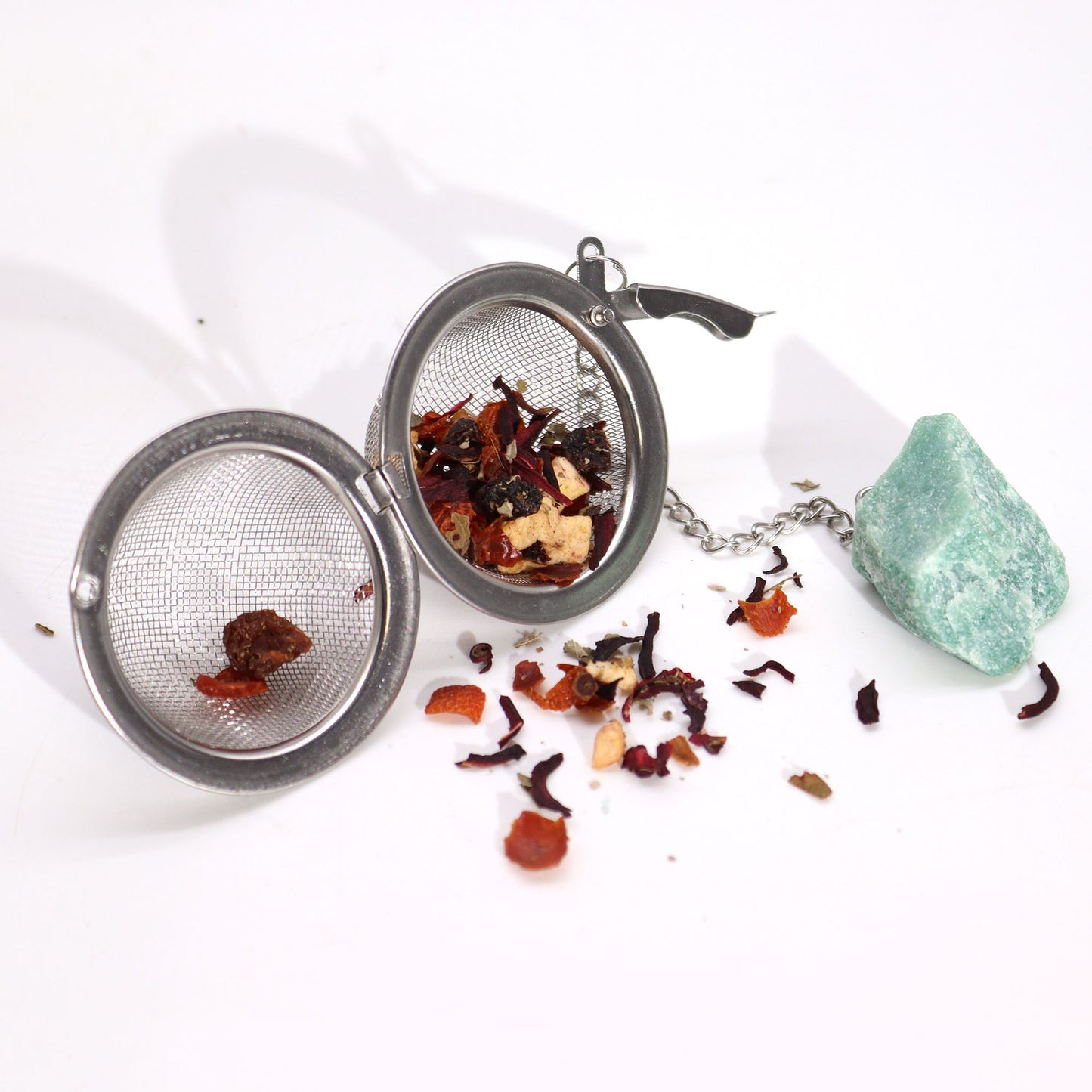 Colador de té de piedras preciosas de cristal crudo - Cuarzo ahumado