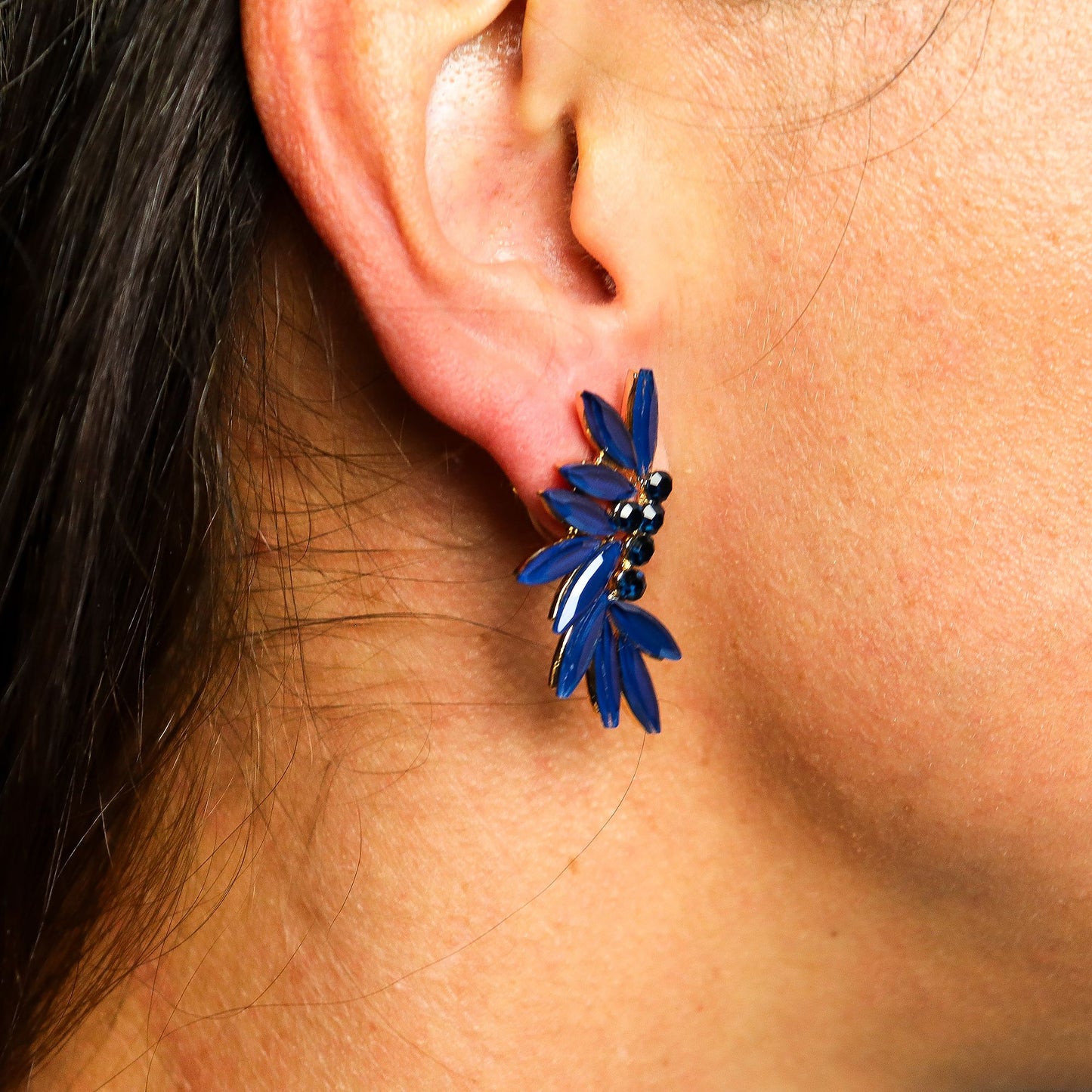 Azul Real - Vidrio Vintage - Hadas - Pendientes