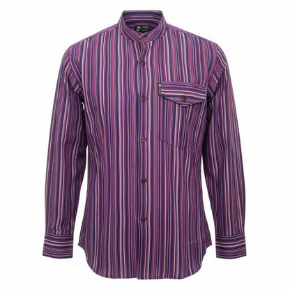 Nomad Sari Grandad Shirt - Negro Púrpura - XL