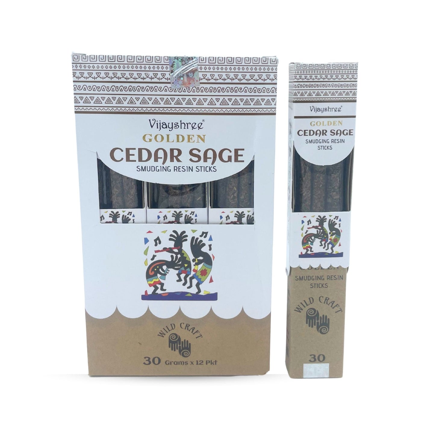 Varillas de resina para difuminar salvia y cedro dorado 30g (6 unidades)