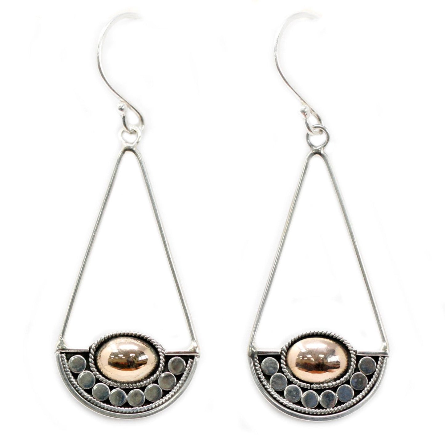 Pendientes Plata y Oro Luna Balance