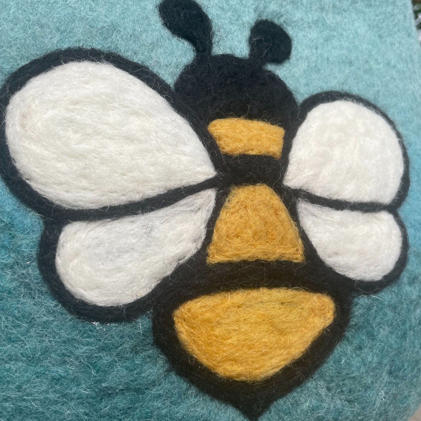 Bienentasche aus Filz - Ein Griff mit Magnet - Blau und Grün