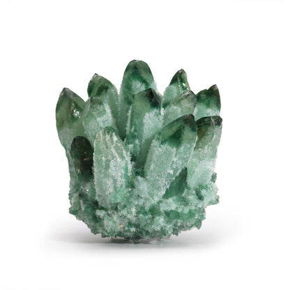 Amas de quartz naturel artisanal - Quartz fantôme vert (environ 250-300 g 8 cm)