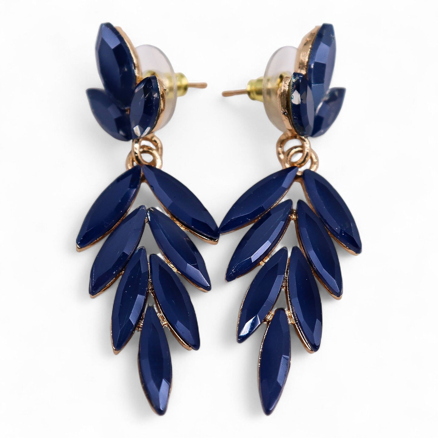 Azul Real - Vidrio Vintage - Caída Larga - Pendientes