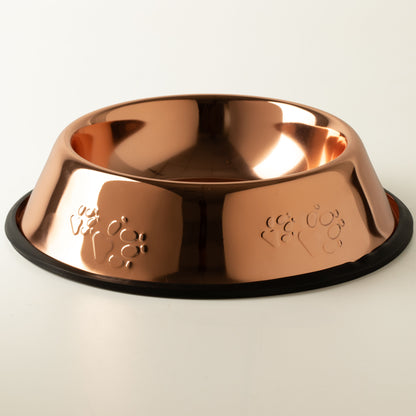 PAW Cuencos para comida - Estilo cobre único - 22 cm - Acero inoxidable (304)