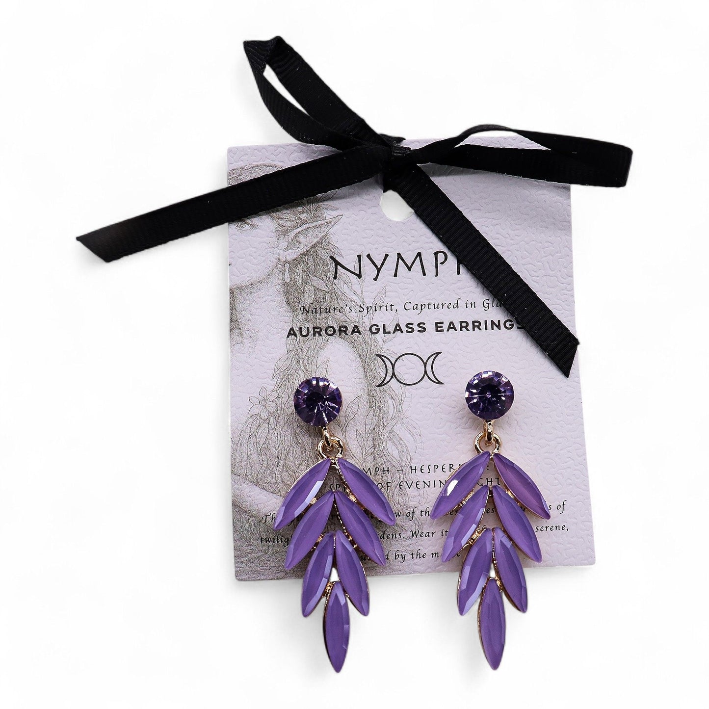 Lavanda - Vidrio Vintage - Hadas - Aretes