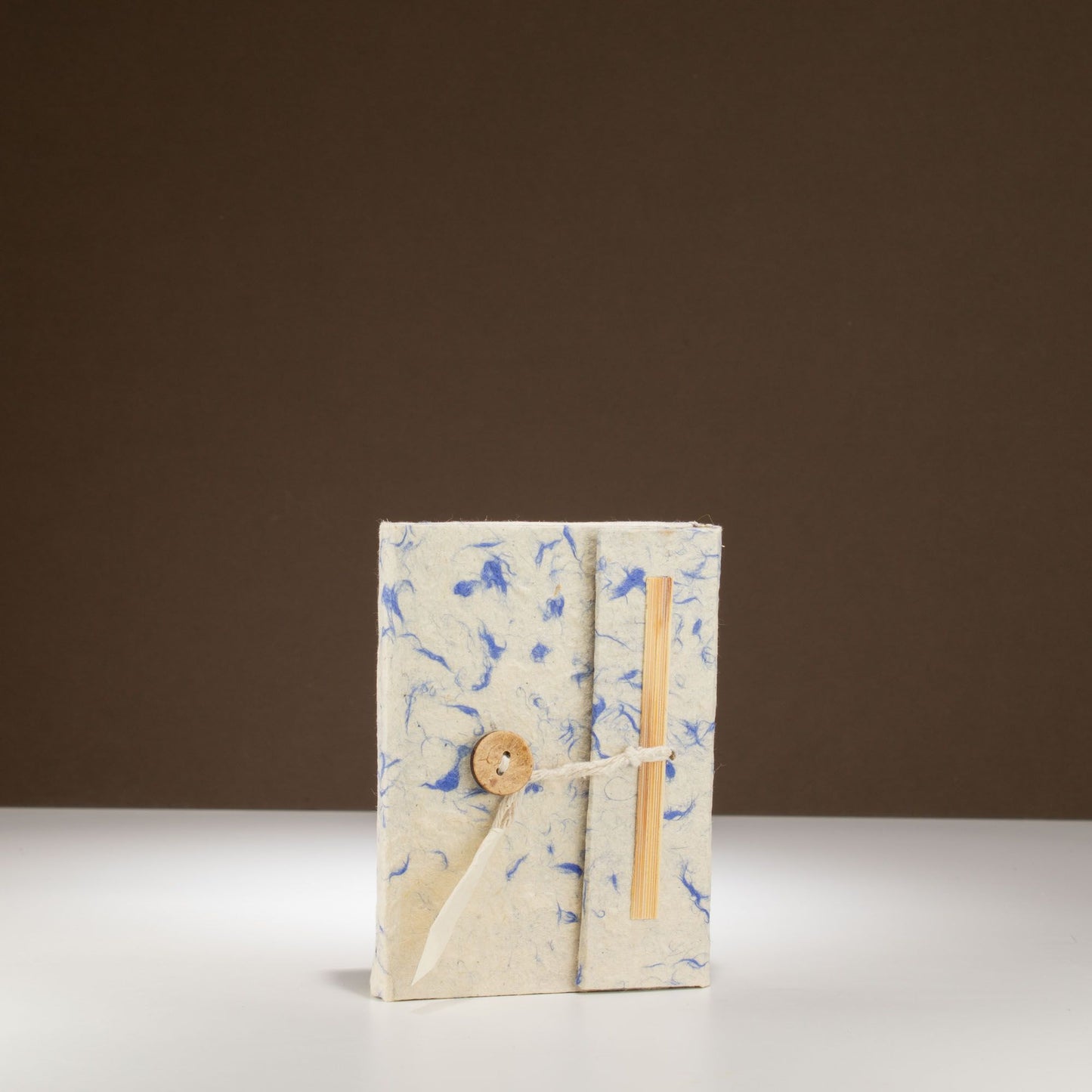 Mini-Lokta-Notizbuch – blaues Baumwoll-Lokta, 40 Blatt