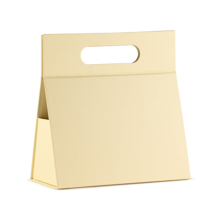 Caja de regalo plegable - Caja de mano  (20x10x20 cm) - Marfil