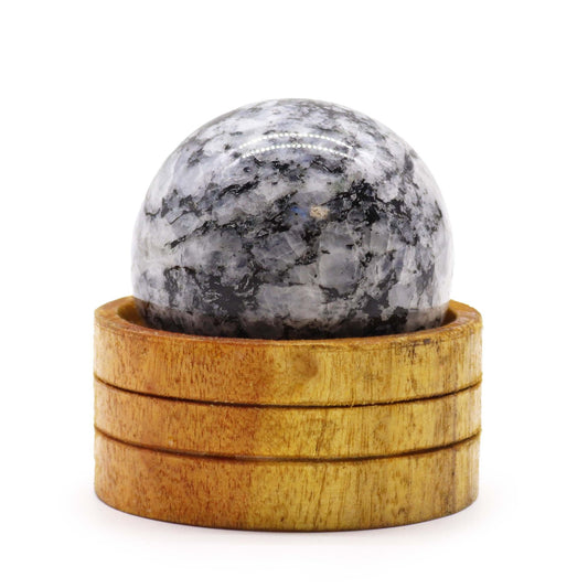 50 mm Kristallkugel – Indischer Mondstein mit Ständer