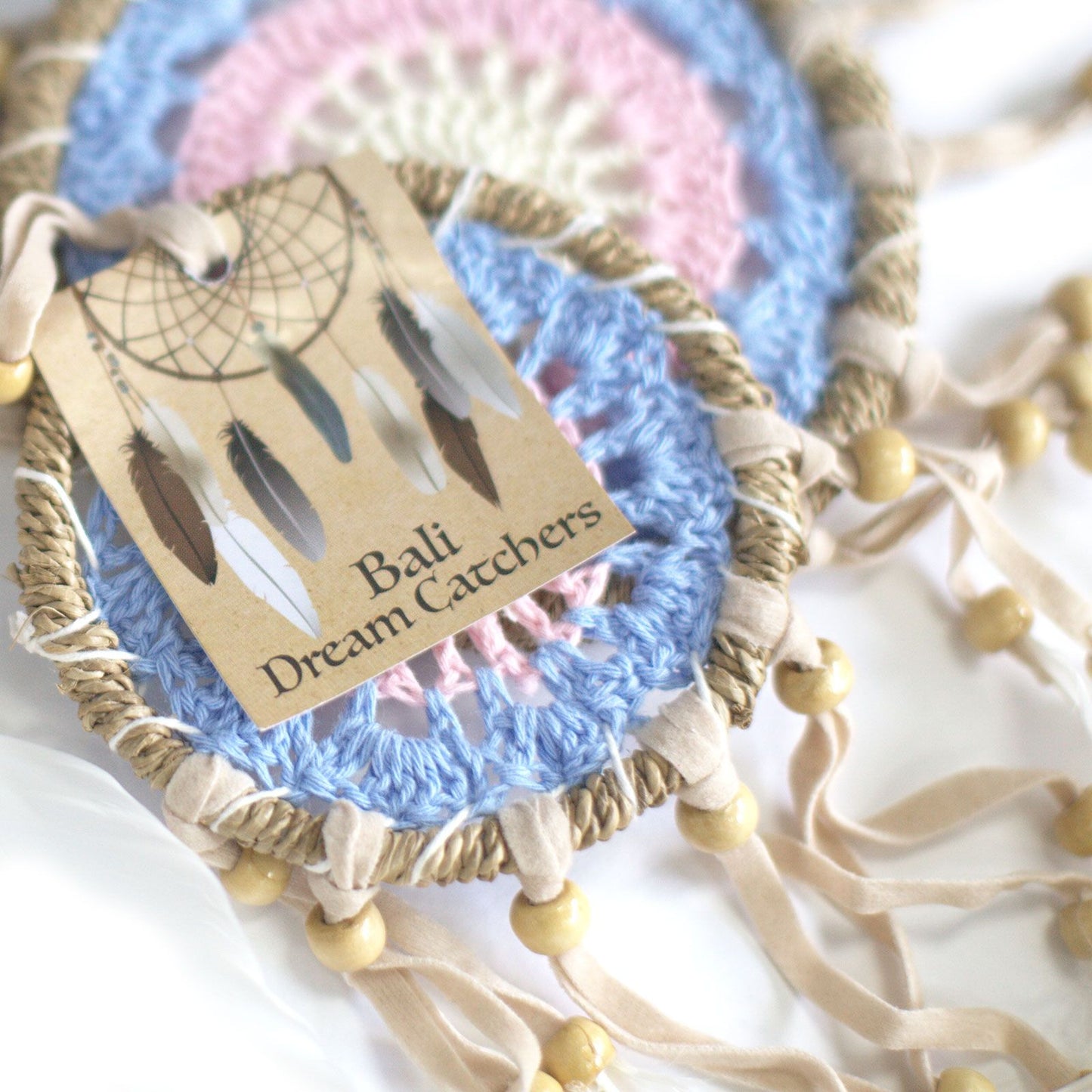 Blue Macramé Dreamcatcher 9cm Assorted Colors