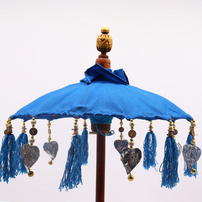 Bali Decoración Hogar Sombrilla - Algodón - Azul- 40cm
