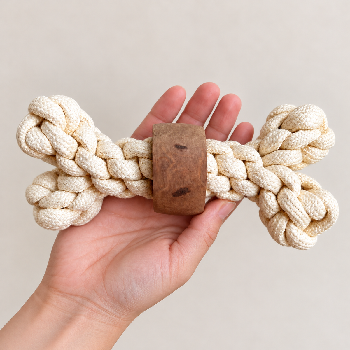 Juguetes PAW para mascotas – Mordedor de madera de café Power Knot Bone