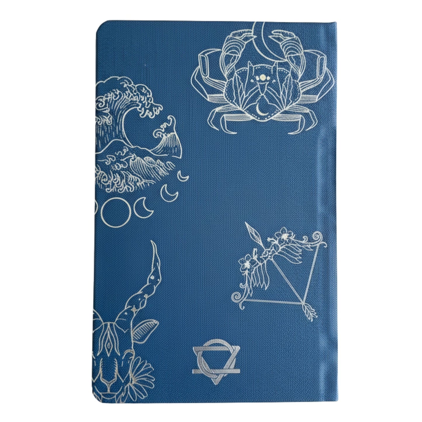 Mitternachtsblaues Wellness-Tagebuch – 120 Seiten – Silbernes Sternzeichen