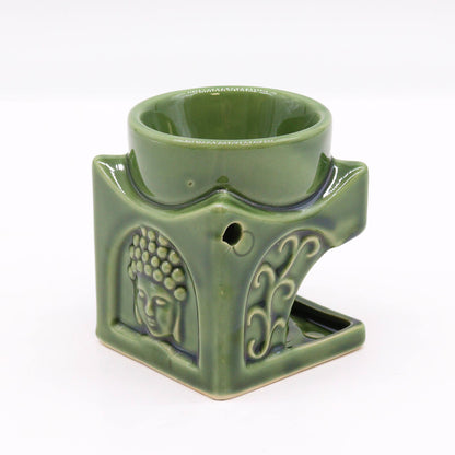 Quadratischer Buddha-Brenner - Dunkle Jade