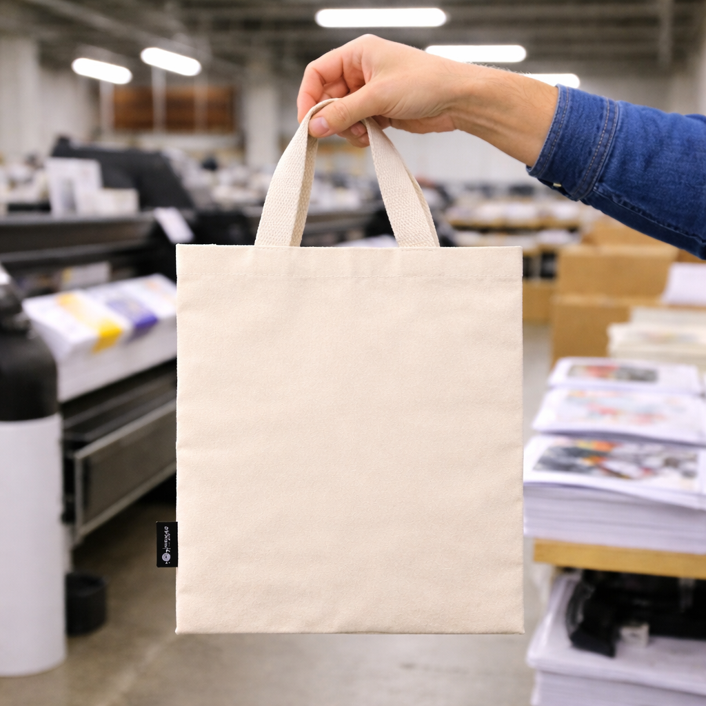 Nomad Sari Icónica Bolsa Tote de Regalo Mini - Sin impresión- (25x18cm) - Natural 4oz