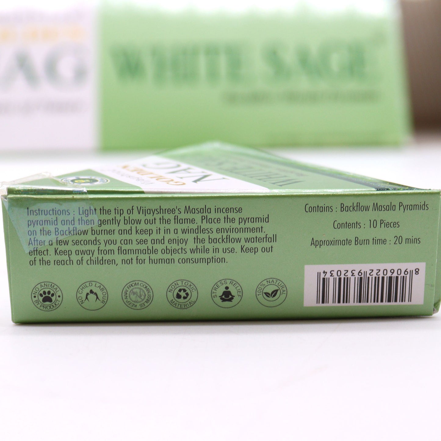 Cônes d'encens Jumbo Gold Nag - Sauge blanche à reflux 42 g