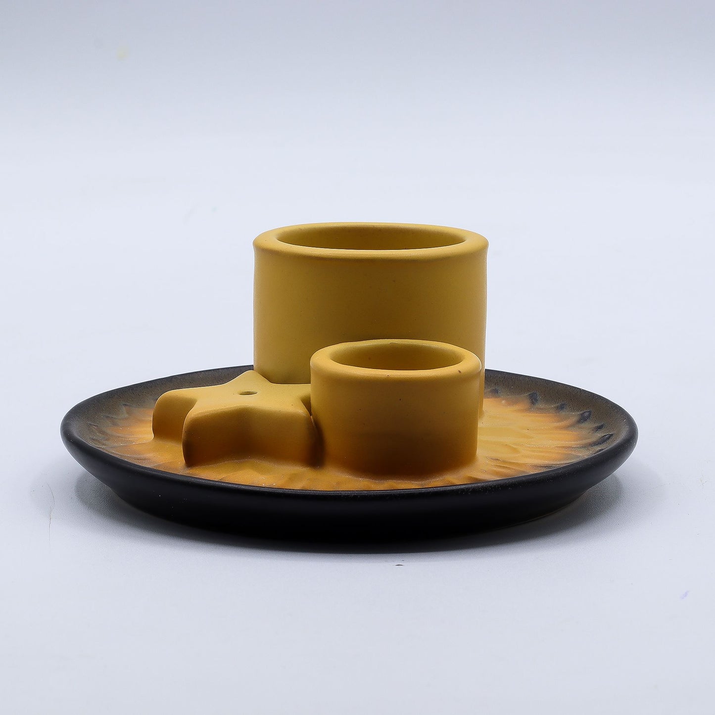 Palo Santo Stick und Räucherstäbchenhalter - Mandala - Sand und Grau