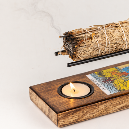 Calentador Grande para Varitas de Salvia Esmaltado - La Luna