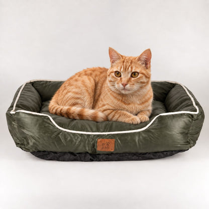 Cama PAW – Pequeña, verde caqui – 60 × 50 × 15 cm