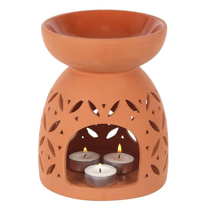 Quemador de aceite de terracota grande de 20 cm