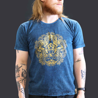 T-shirt Nomad Sari Large - Hamsa - Bleu