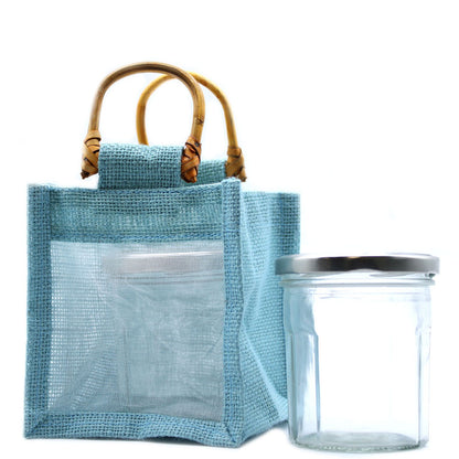 Bolsa de regalo con ventana de algodón y yute puro - 1 Venana
