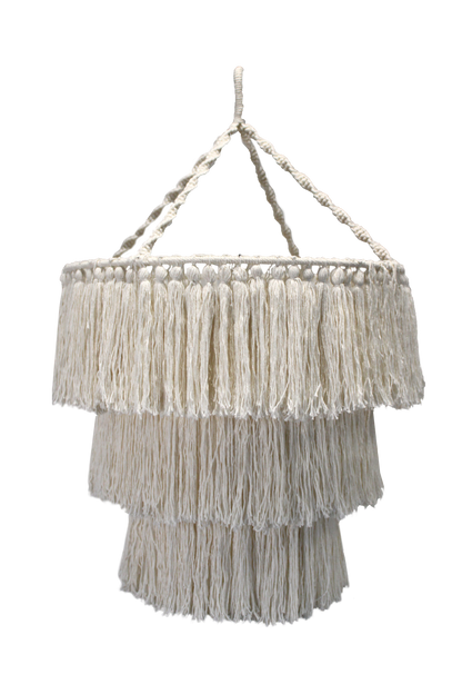 Lustre en macramé doux - Naturel