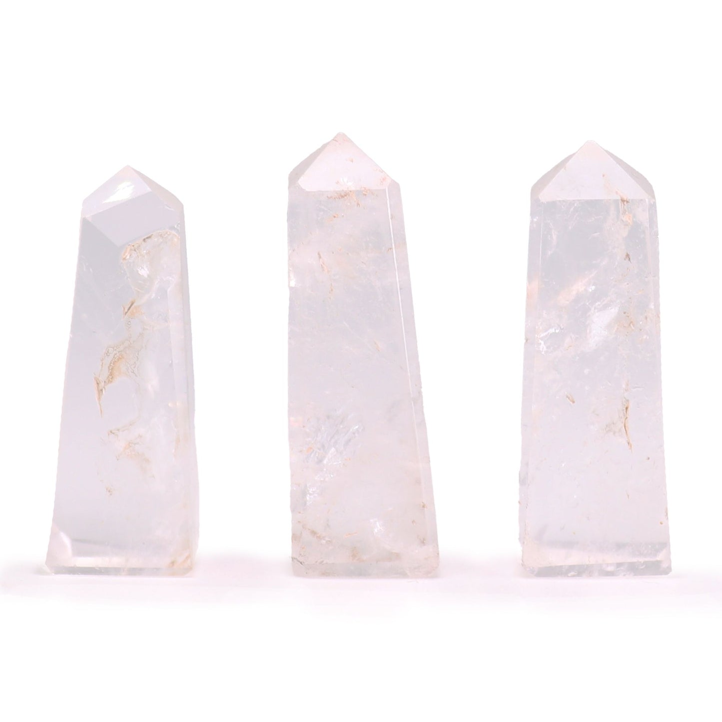 Obélisques de pierres précieuses d'environ 5 cm – Quartz clair
