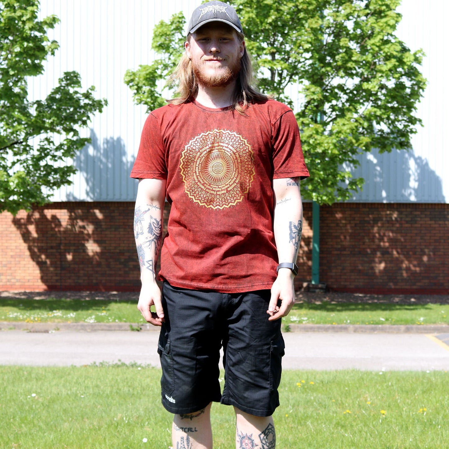 T-shirt sari nomade extra large - Mandala - Bordeaux