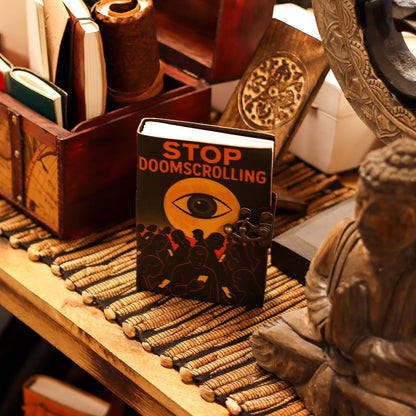 Carnets imprimés en cuir (7 x 5 pouces) - Stop Doom Scrolling - 200 pages papier ordinaire