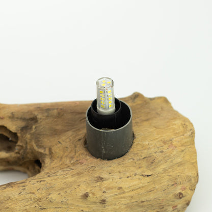 Lampe de table avec abat-jour demi-lune craquelé – Gris