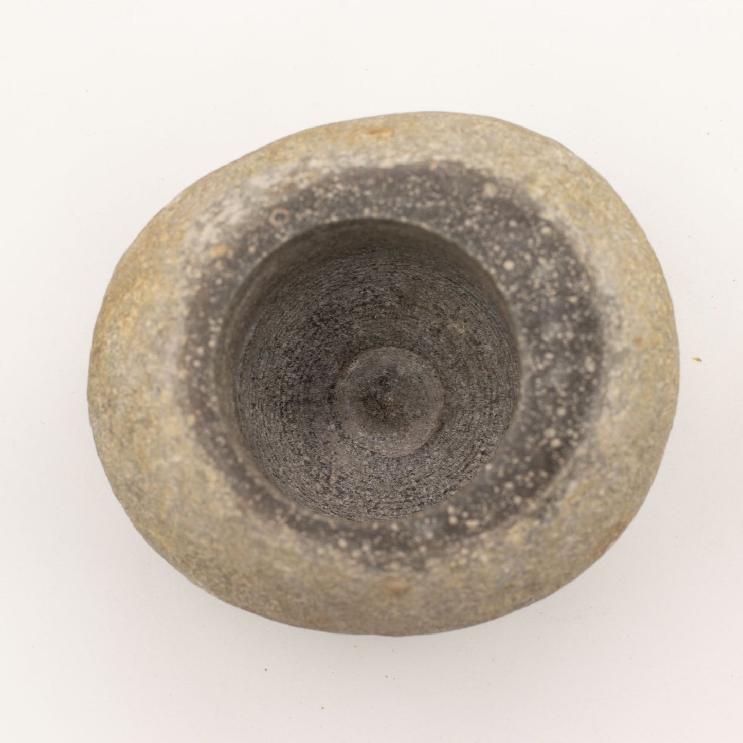 Mortier et pilon décoratifs en pierre de rivière naturelle – grande taille (env. 15x12 cm)