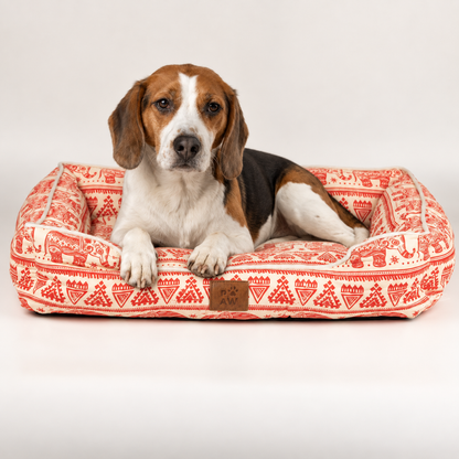 PAW Bed – Lucky Elephant – Rojo – 60 × 50 × 14cm