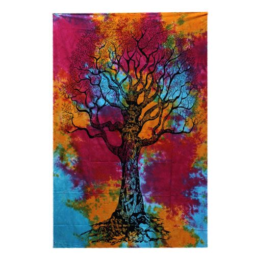 Einzelsteppdecke aus Baumwolle + Wandteppich – Winterbaum