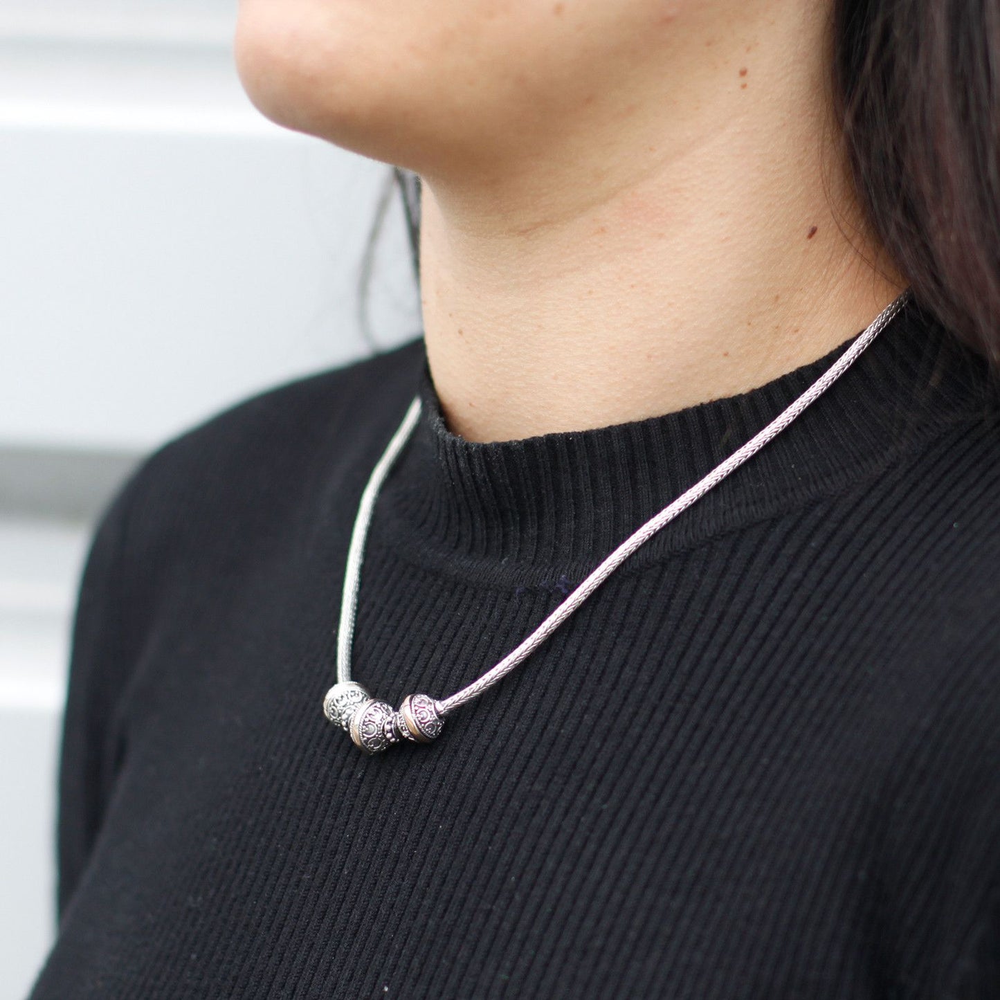 Collar Plata y Oro Tri
