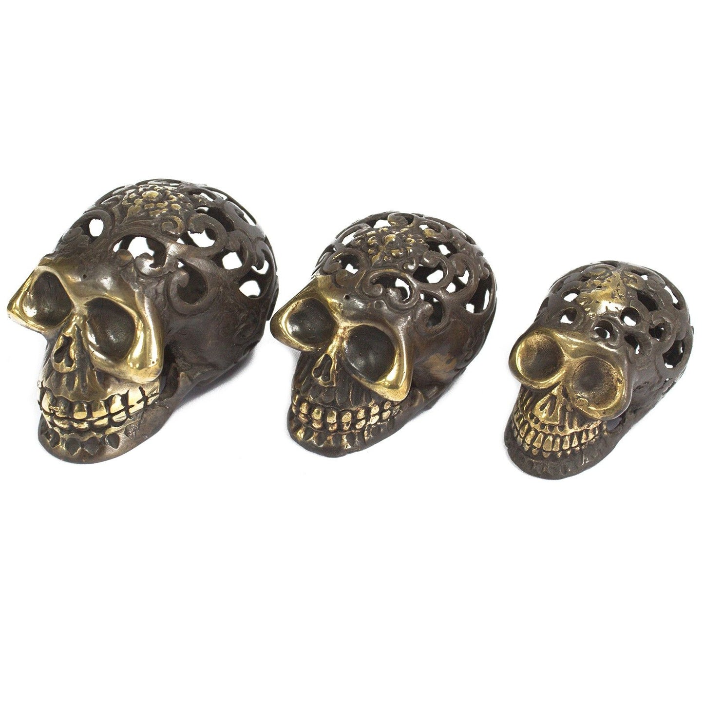 Calavera vintage de latón - Med
