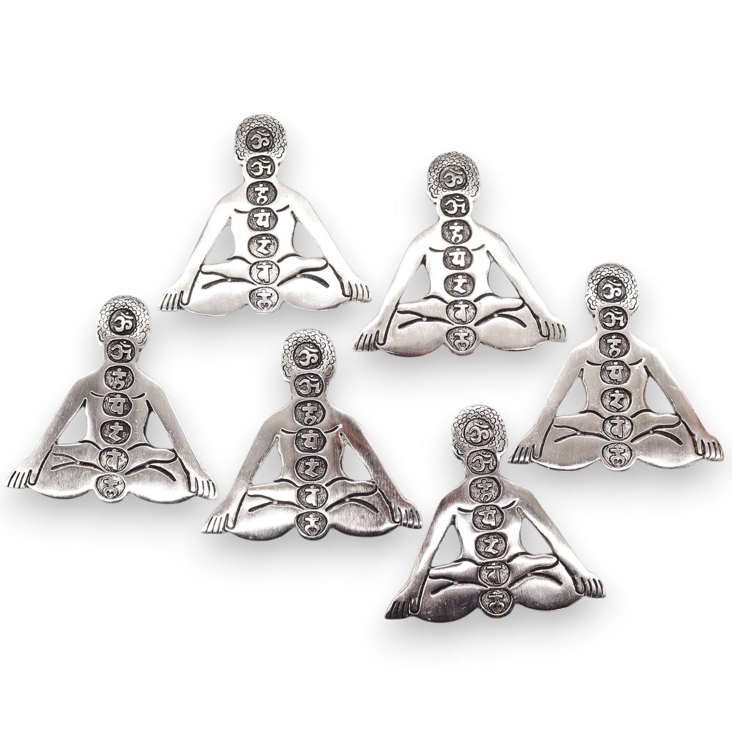Porte-encens Yoga Seven Chakras en aluminium poli 12 x 12 cm