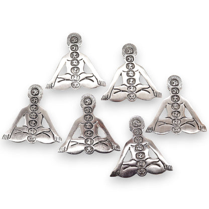 Porte-encens Yoga Seven Chakras en aluminium poli 12 x 12 cm