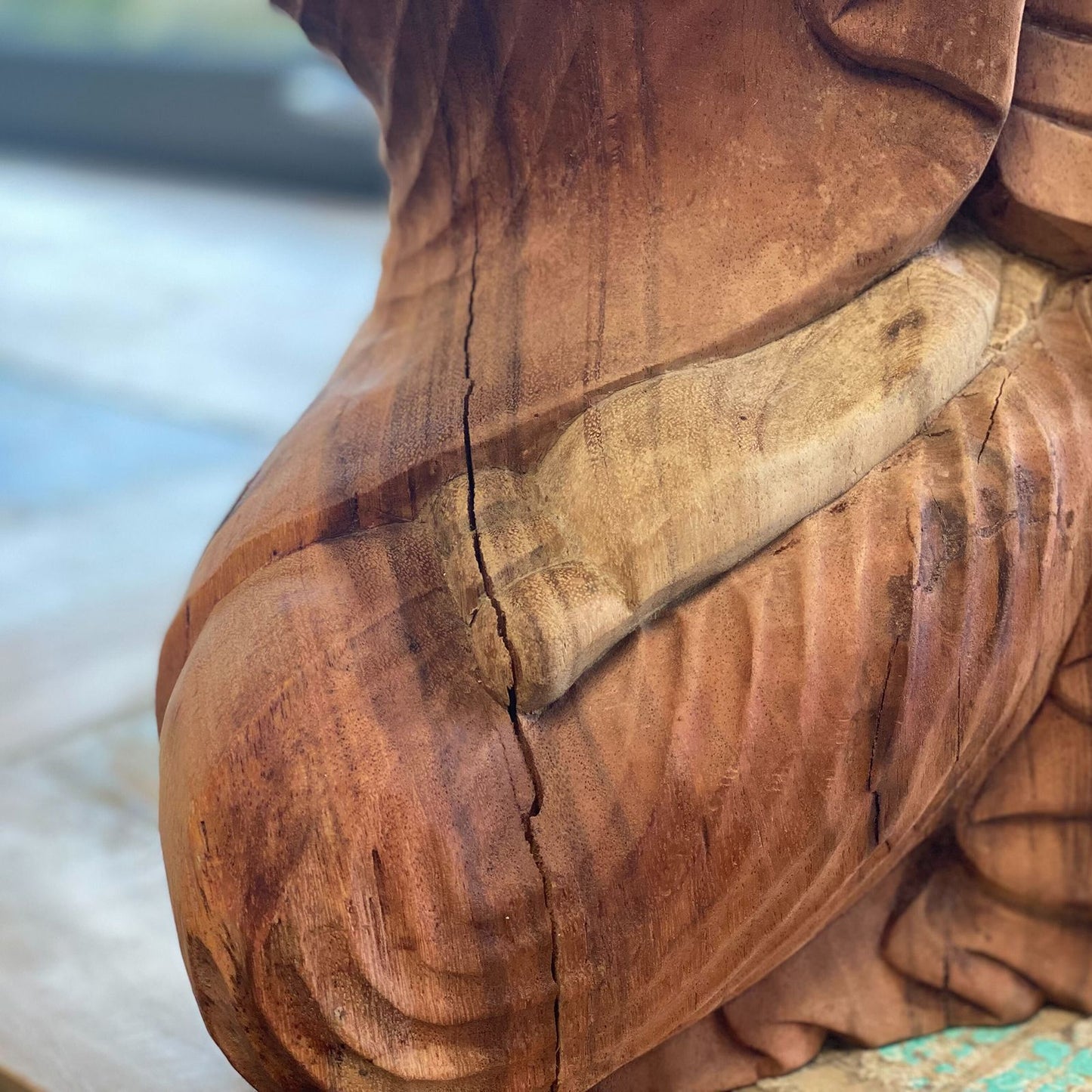 Handgeschnitzte Buddha-Statue – 40 cm, Willkommen